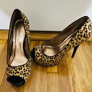 Express Leopard High Heels